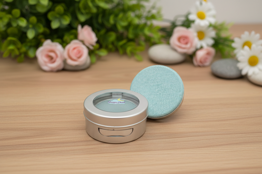 "moon dust" natural pressed eyeshadow (teal)