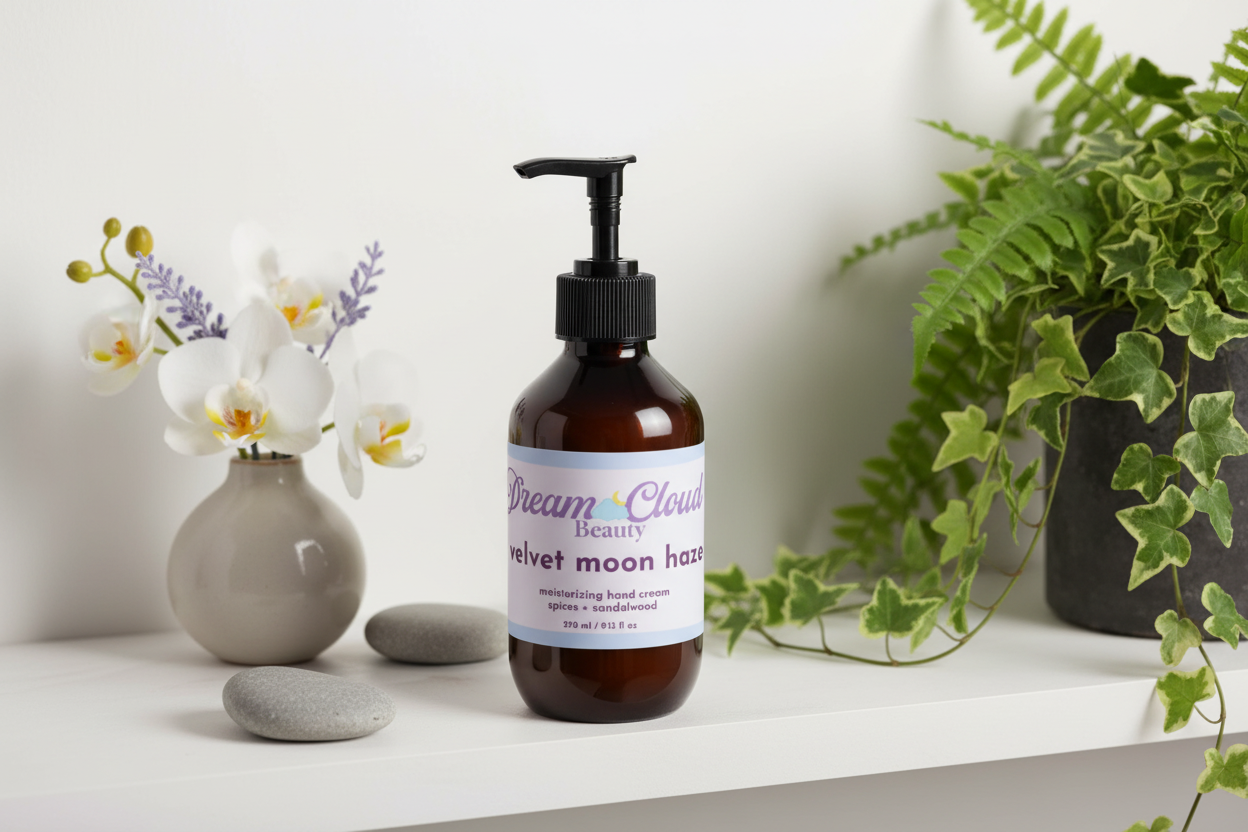 "velvet moon haze" moisturizing hand cream, spices + sandalwood