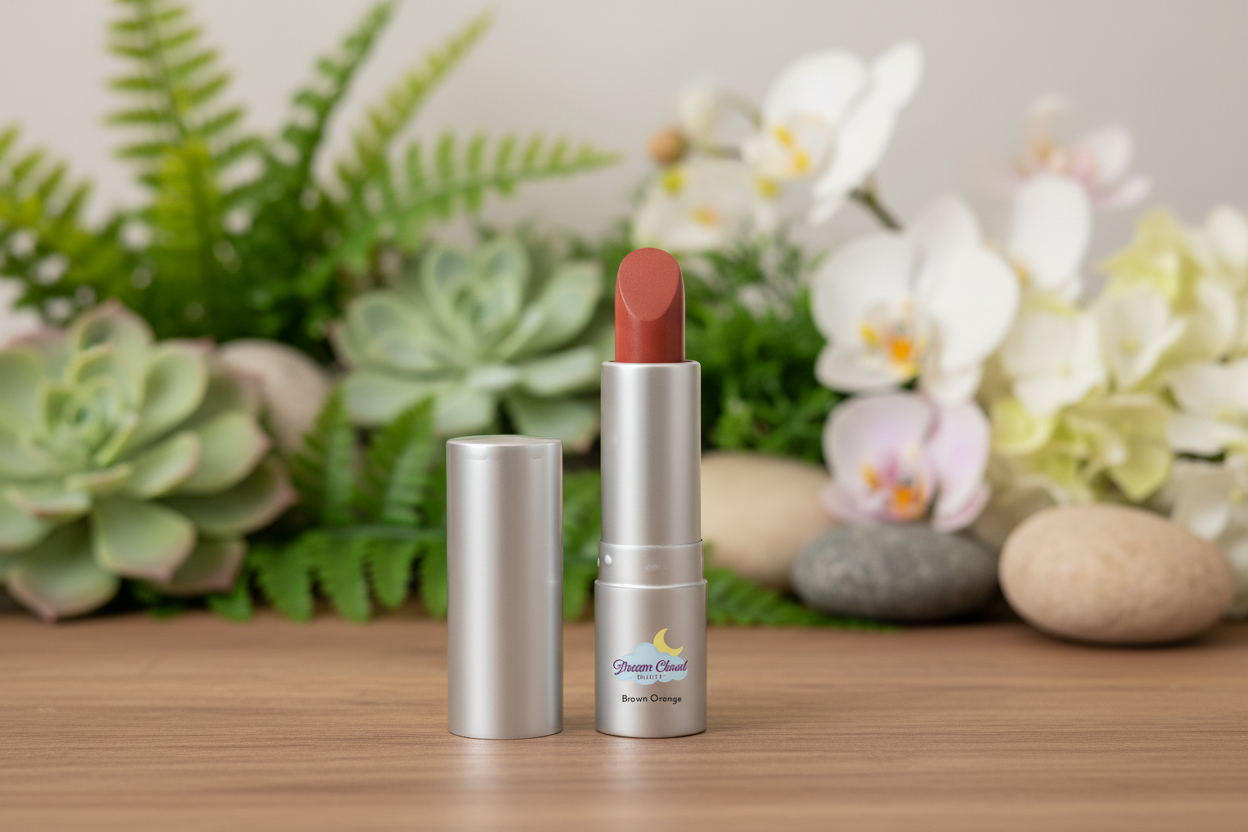 "dream kiss" natural vegan lipstick (brown orange)
