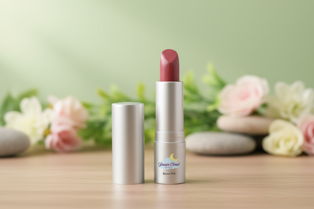 "dream kiss" natural vegan lipstick (brown pink)