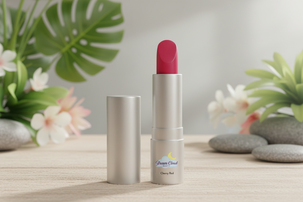 "dream kiss" natural vegan lipstick (cherry red)