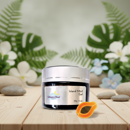 "island mist" gel with papaya + pineapple + cucumber