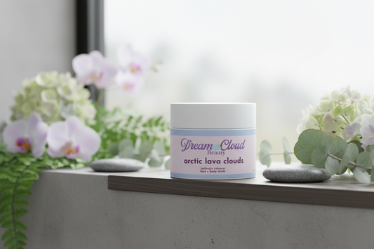 "arctic lava clouds" Icelandic volcano face + body scrub