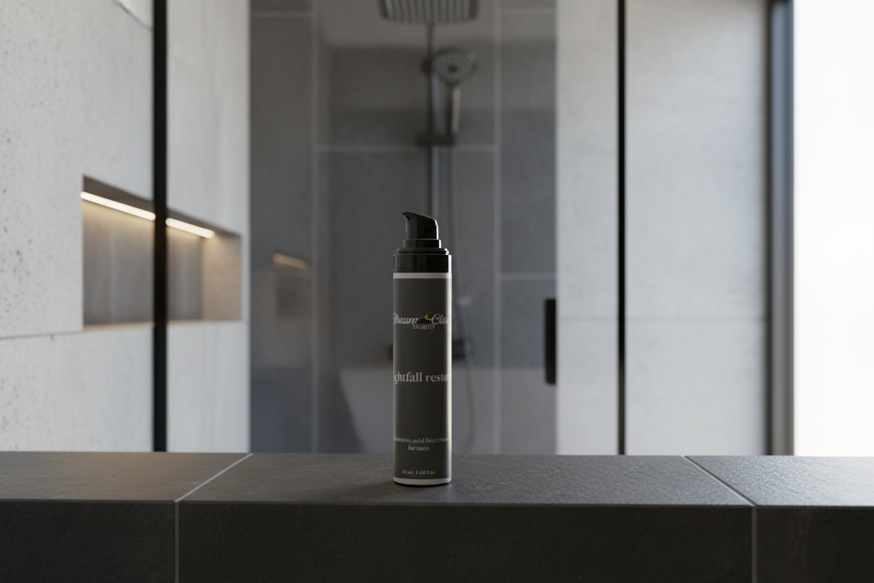 "nightfall restore" hyaluronic acid face cream for men