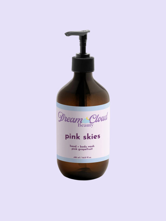 "pink skies" hand + body wash, pink grapefruit