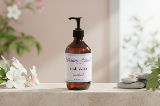 "pink skies" hand + body wash, pink grapefruit